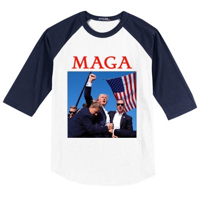 Maga Pray For Trump Trump Rally Shooting Donald Trump Statement Baseball Sleeve Shirt