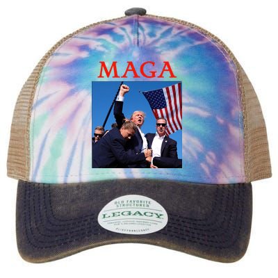 Maga Pray For Trump Trump Rally Shooting Donald Trump Statement Legacy Tie Dye Trucker Hat