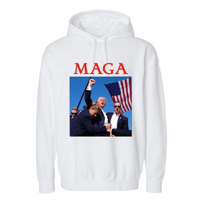 Maga Pray For Trump Trump Rally Shooting Donald Trump Statement Garment-Dyed Fleece Hoodie