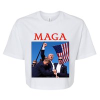 Maga Pray For Trump Trump Rally Shooting Donald Trump Statement Bella+Canvas Jersey Crop Tee