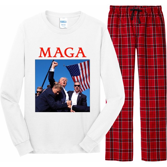 Maga Pray For Trump Trump Rally Shooting Donald Trump Statement Long Sleeve Pajama Set