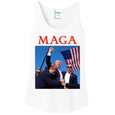 Maga Pray For Trump Trump Rally Shooting Donald Trump Statement Ladies Essential Tank