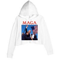 Maga Pray For Trump Trump Rally Shooting Donald Trump Statement Crop Fleece Hoodie