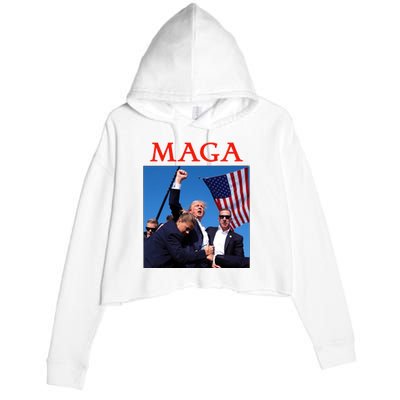 Maga Pray For Trump Trump Rally Shooting Donald Trump Statement Crop Fleece Hoodie