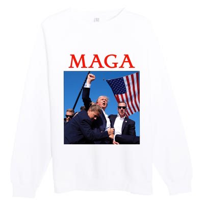 Maga Pray For Trump Trump Rally Shooting Donald Trump Statement Premium Crewneck Sweatshirt