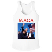 Maga Pray For Trump Trump Rally Shooting Donald Trump Statement Ladies PosiCharge Competitor Racerback Tank