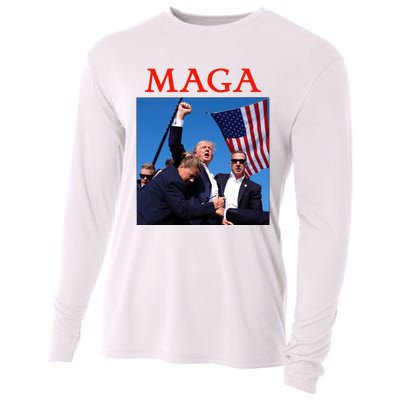 Maga Pray For Trump Trump Rally Shooting Donald Trump Statement Cooling Performance Long Sleeve Crew