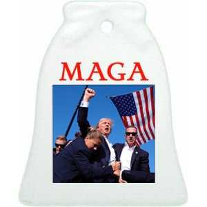 Maga Pray For Trump Trump Rally Shooting Donald Trump Statement Ceramic Bell Ornament