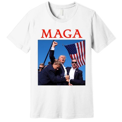 Maga Pray For Trump Trump Rally Shooting Donald Trump Statement Premium T-Shirt