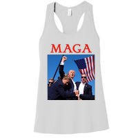 Maga Pray For Trump Trump Rally Shooting Donald Trump Statement Women's Racerback Tank