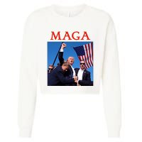 Maga Pray For Trump Trump Rally Shooting Donald Trump Statement Cropped Pullover Crew