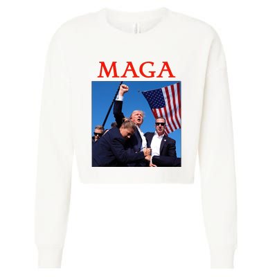 Maga Pray For Trump Trump Rally Shooting Donald Trump Statement Cropped Pullover Crew