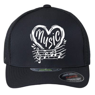 Music Piano Flute Clarinet Musician Musical Flexfit Unipanel Trucker Cap