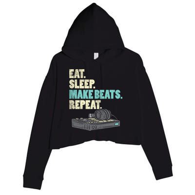 Music Producer, Funny Dj, Music Creator Crop Fleece Hoodie