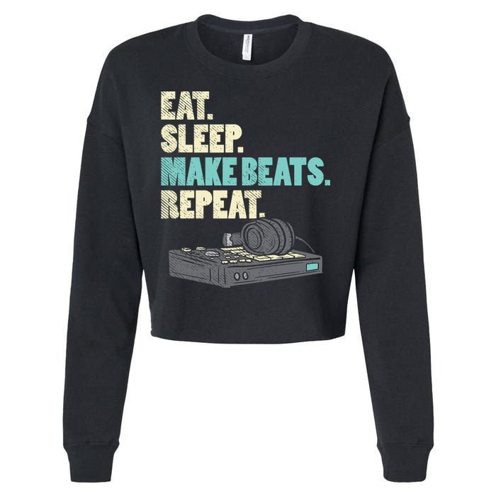 Music Producer, Funny Dj, Music Creator Cropped Pullover Crew