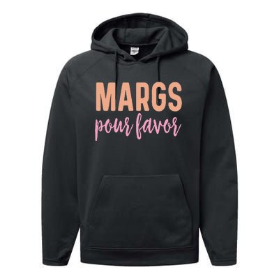 Margs Pour Favor Funny Vacation Travel Honeymoon Party Performance Fleece Hoodie