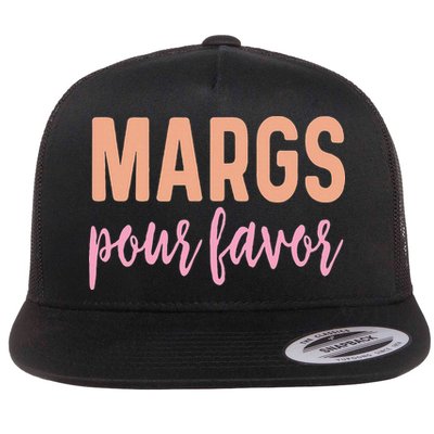 Margs Pour Favor Funny Vacation Travel Honeymoon Party Flat Bill Trucker Hat