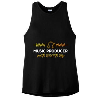 Music Producer From The Studio To The Stage Ladies PosiCharge Tri-Blend Wicking Tank