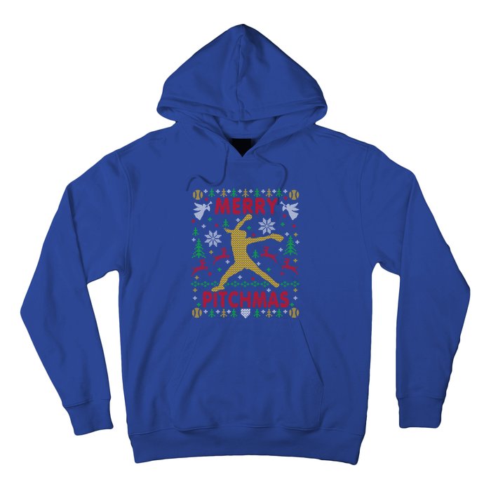 Merry Pitchmas Fastpitch Softball Pitcher Ugly Christmas Gift Hoodie