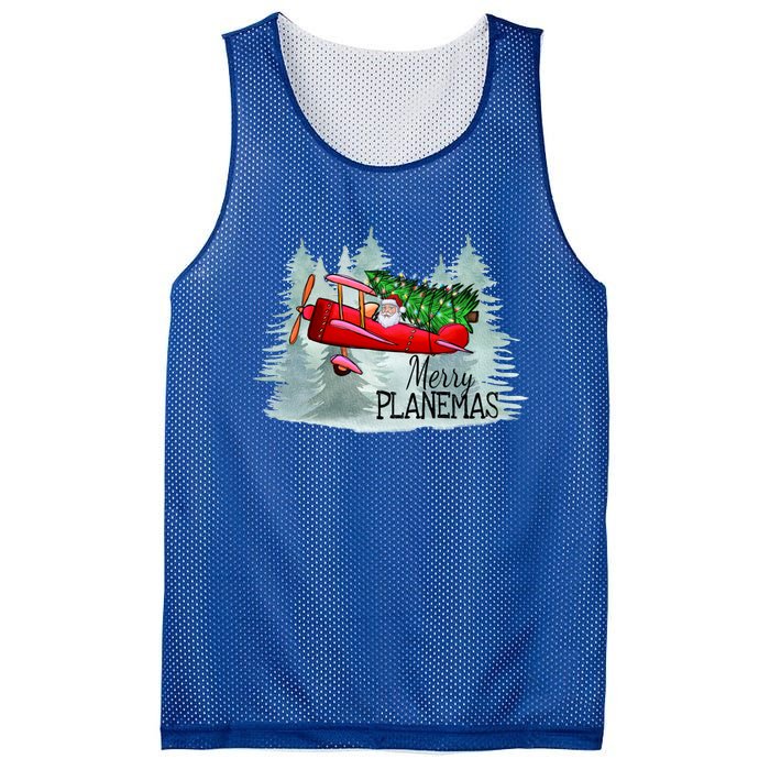 Merry Planemas Funny Pilot Airplane Christmas Cute Gift Captain Great Gift Mesh Reversible Basketball Jersey Tank