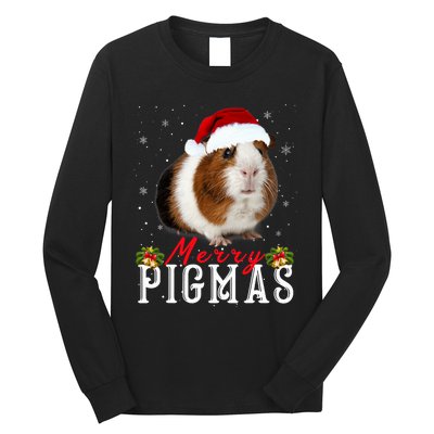 Merry Pigmas Face Mask Funny Guinea Pig Christmas Santa Xmas Long Sleeve Shirt