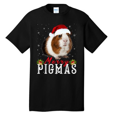 Merry Pigmas Face Mask Funny Guinea Pig Christmas Santa Xmas Tall T-Shirt