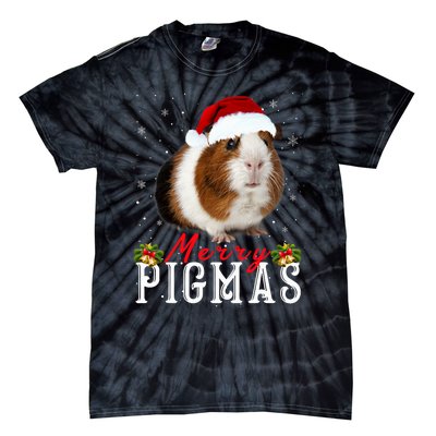 Merry Pigmas Face Mask Funny Guinea Pig Christmas Santa Xmas Tie-Dye T-Shirt