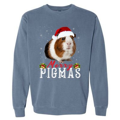 Merry Pigmas Face Mask Funny Guinea Pig Christmas Santa Xmas Garment-Dyed Sweatshirt