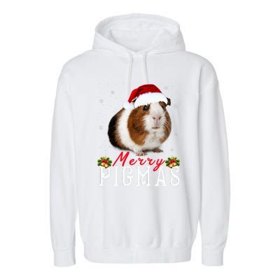 Merry Pigmas Face Mask Funny Guinea Pig Christmas Santa Xmas Garment-Dyed Fleece Hoodie