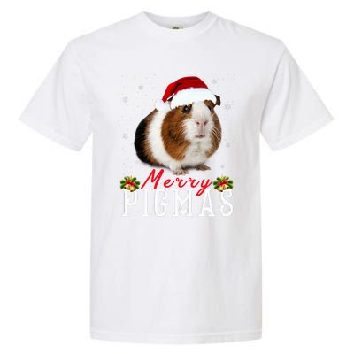 Merry Pigmas Face Mask Funny Guinea Pig Christmas Santa Xmas Garment-Dyed Heavyweight T-Shirt