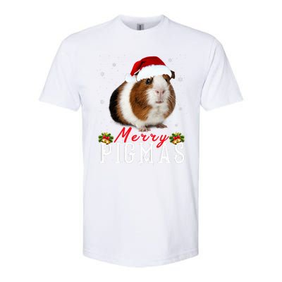 Merry Pigmas Face Mask Funny Guinea Pig Christmas Santa Xmas Softstyle CVC T-Shirt