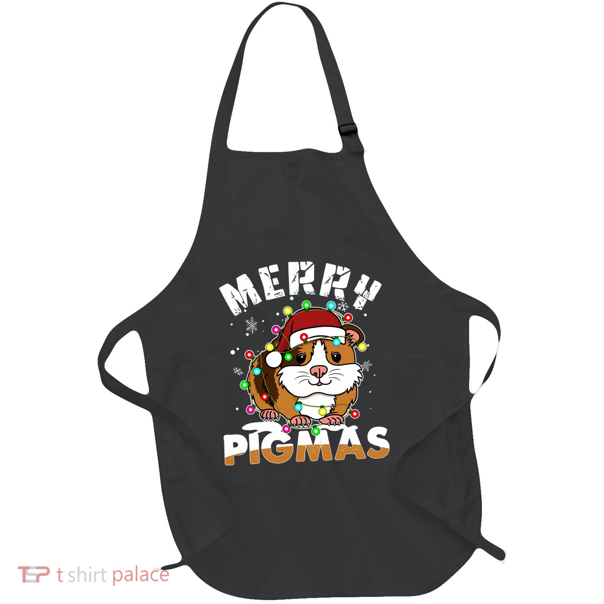 Merry Pigmas Funny Xmas Christmas Guinea Pig Lover Gift Apron