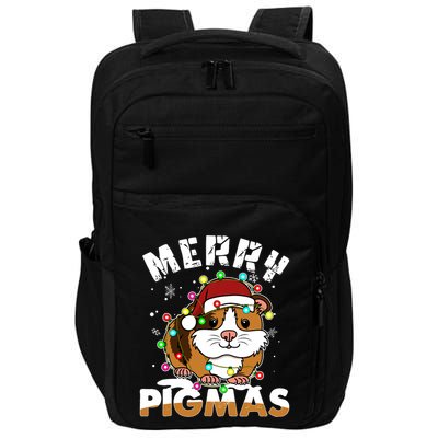 Merry Pigmas Funny Xmas Christmas Guinea Pig Lover Gift Impact Tech Backpack