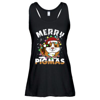 Merry Pigmas Funny Xmas Christmas Guinea Pig Lover Gift Ladies Essential Flowy Tank