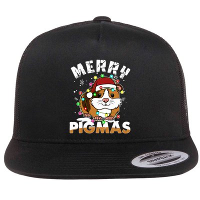 Merry Pigmas Funny Xmas Christmas Guinea Pig Lover Gift Flatbill Hat
