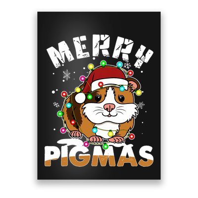 Merry Pigmas Funny Xmas Christmas Guinea Pig Lover Gift Poster