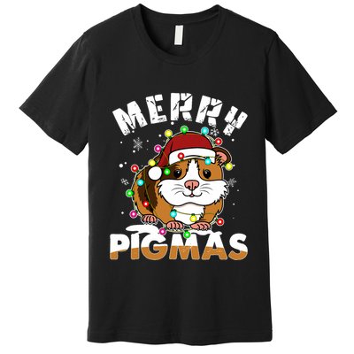 Merry Pigmas Funny Xmas Christmas Guinea Pig Lover Gift Premium T-Shirt
