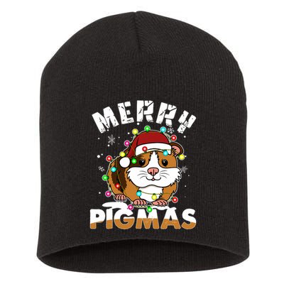 Merry Pigmas Funny Xmas Christmas Guinea Pig Lover Gift Short Acrylic Beanie