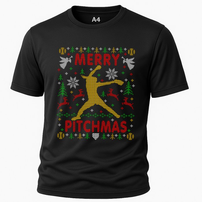 Merry Pitchmas Fastpitch Softball Pitcher Ugly Christmas Performance Shirt
