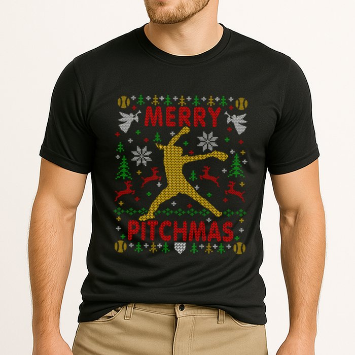 Merry Pitchmas Fastpitch Softball Pitcher Ugly Christmas Performance Shirt