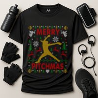 Merry Pitchmas Fastpitch Softball Pitcher Ugly Christmas Performance Shirt