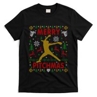 Merry Pitchmas Fastpitch Softball Pitcher Ugly Christmas T-Shirt