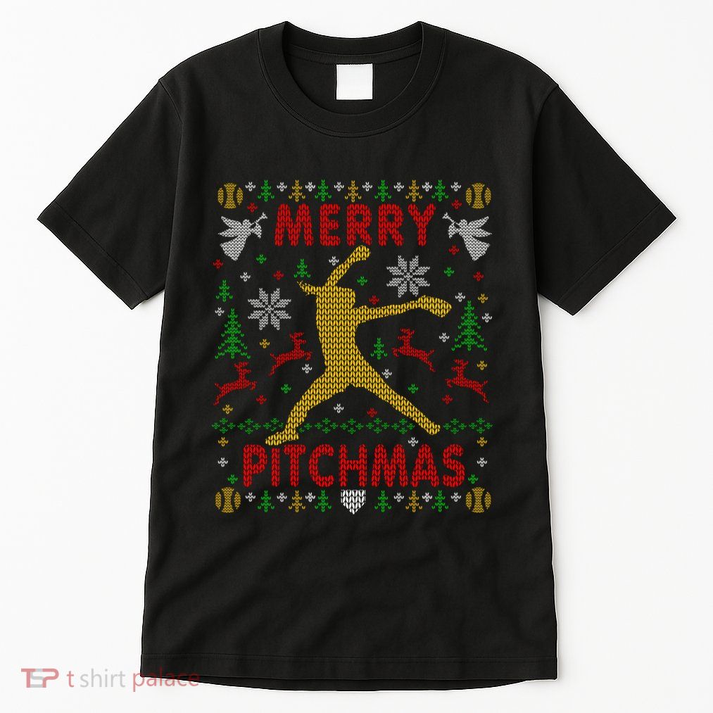 Merry Pitchmas Fastpitch Softball Pitcher Ugly Christmas Tall T-Shirt