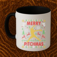 Merry Pitchmas Fastpitch Softball Pitcher Ugly Christmas Mug