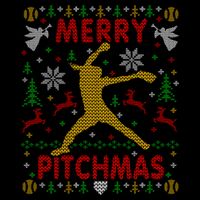 Merry Pitchmas Fastpitch Softball Pitcher Ugly Christmas 16 in Basic Backpack