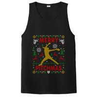 Merry Pitchmas Fastpitch Softball Pitcher Ugly Christmas PosiCharge Competitor Tank