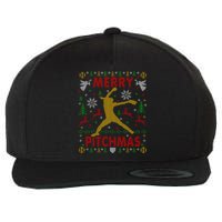 Merry Pitchmas Fastpitch Softball Pitcher Ugly Christmas Wool Snapback Cap