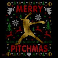 Merry Pitchmas Fastpitch Softball Pitcher Ugly Christmas Kids T-Shirt