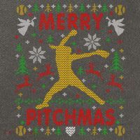Merry Pitchmas Fastpitch Softball Pitcher Ugly Christmas Cotton Canvas Backpack