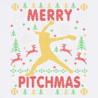 Merry Pitchmas Fastpitch Softball Pitcher Ugly Christmas Garment-Dyed Sweatshirt